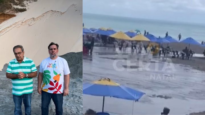 Álvaro Dias comemora engorda de Ponta Negra, que alagou novamente no domingo